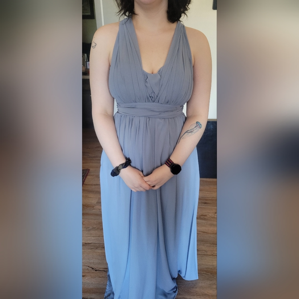 Birdy Grey Chiffon Grace Convertible Dress - Dusty Blue